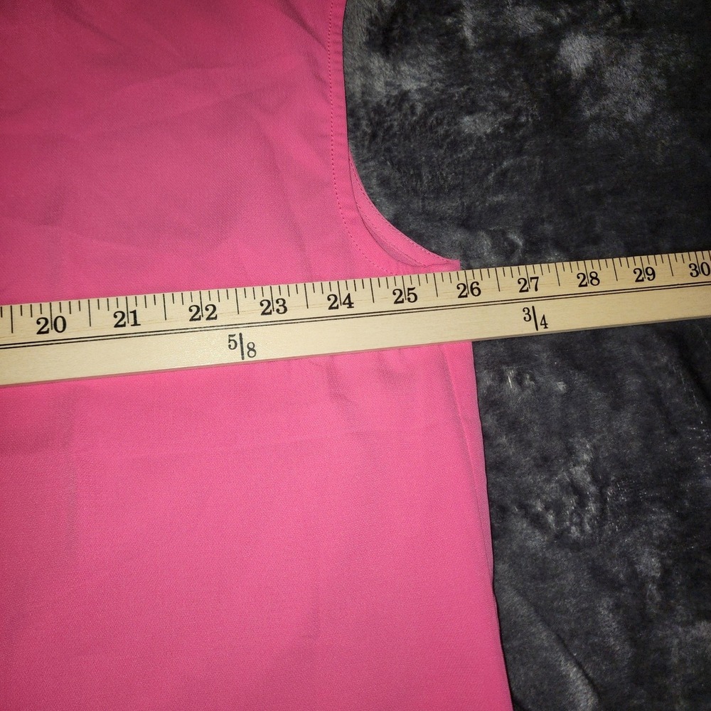 Eloquii Pink Sleeveless Split Neck Blouse Hidden Button Down Top Plus Size 16 - Picture 4 of 12